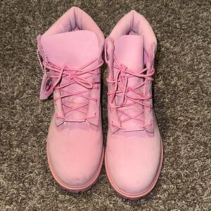 Timberland Pink Lace Up Women's Boots